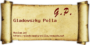Gladovszky Polla névjegykártya